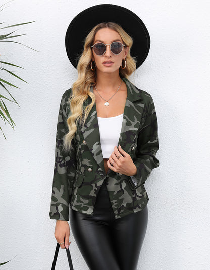 Blazer Imprimé Graphique Élégant pour Femme