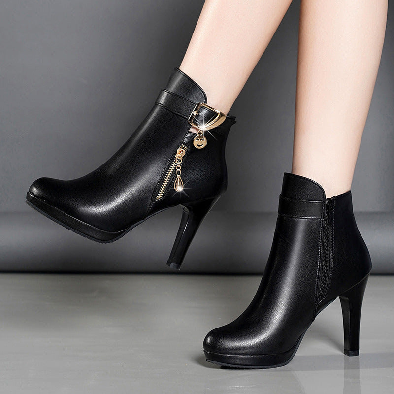 Bottes en Cuir pour Femme Automne
