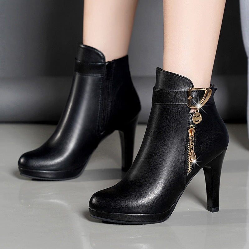 Bottes en Cuir pour Femme Automne