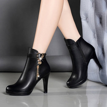 Bottes en Cuir pour Femme Automne