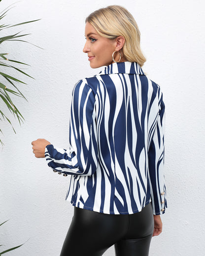 Blazer Imprimé Graphique Élégant pour Femme